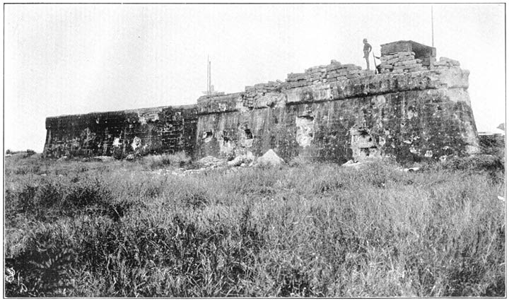 Fort San Antonio Abad, showing the Effect of the Fire from Dewey&rsquo;s Fleet