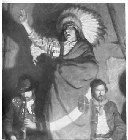 Chief Satanta Passed the Peace-Pipe to General Sherman and Said: "My
Great White Brothers".