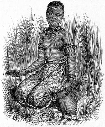 Barolongm&auml;dchen Heuschrecken sammelnd.