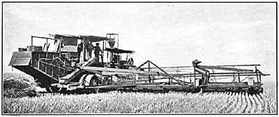 FIG. 129.&mdash;Steam harvester at work.