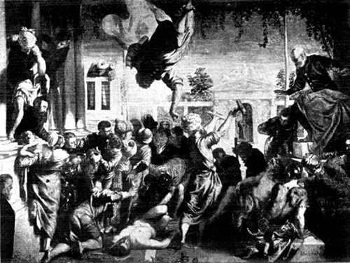 THE MIRACLE OF S. MARK FROM THE PAINTING BY TINTORETTO
In the Accademia