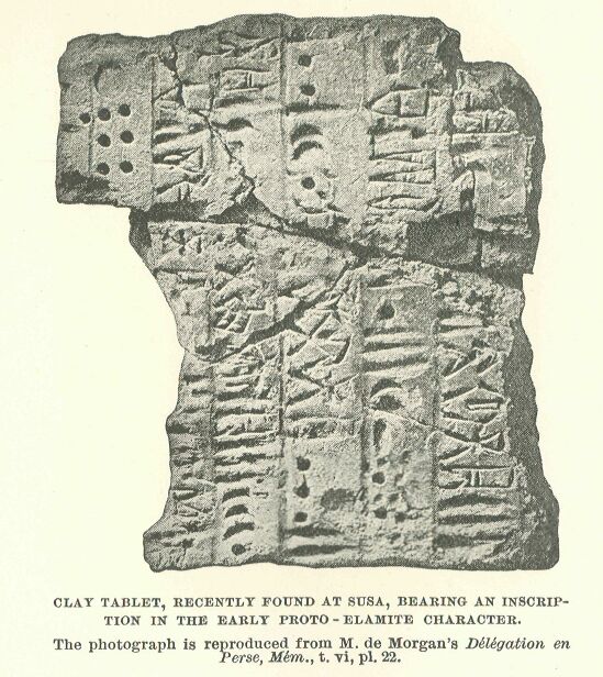 231.jpg Clay Tablet, Recently Found at Susa, Bearing An
Inscription in the Early Proto-elamite Character. 

