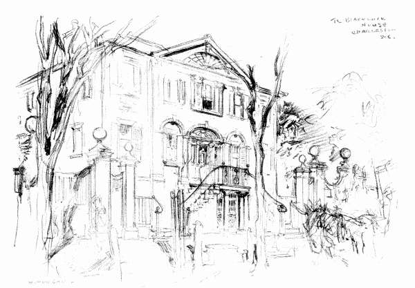 Nor is the Charleston background a mere arras of recollection. It exists everywhere in the wood and brick and stone
of ancient and beautiful buildings, in iron grilles and balconies unrivalled in any other American city....