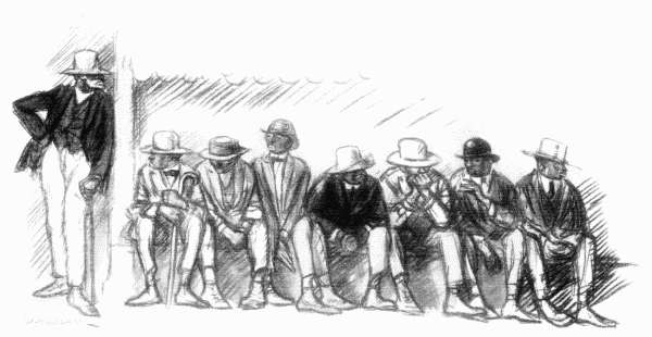 Vicksburg negroes. Whether drowsing in the sun, doing a little stroke of work, or sitting gabbling on the curbstone,
they were upon the whole as cheerful and comical a lot of people as I ever saw