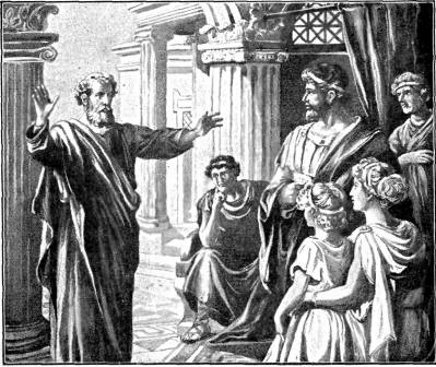 PETER PREACHING IN THE
HOUSE OF CORNELIUS

"They that were scattered abroad went
everywhere preaching the word." Acts
8:4.