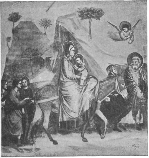 FIG. 22.&mdash;GIOTTO, FLIGHT INTO EGYPT. ARENA CHAP.
PADUA.