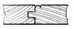 Fig. 96.&mdash;Tongued
    and Grooved
    Matchboarding,
    with Bead on
    One Side.