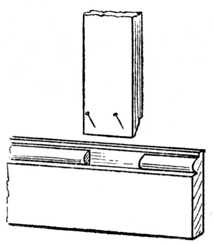 Fig. 347.&mdash;Fixing Muntin
    to Skirting.