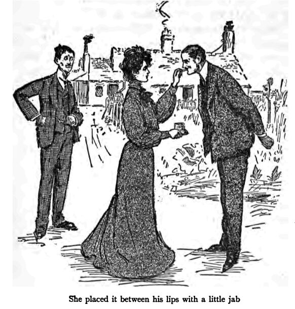 She Placed It Between his Lips With a Little Jab 094
