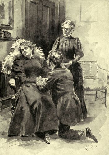 HE THREW HIMSELF DOWN BY HER CHAIR, AND DREW DOWN THE
HANDS IN WHICH SHE HAD HIDDEN HER FACE.