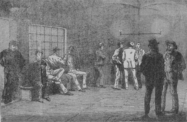 BENEATH OLD BAILEY COURT ROOM&mdash;COURT ADJOURNED FOR
LUNCH.