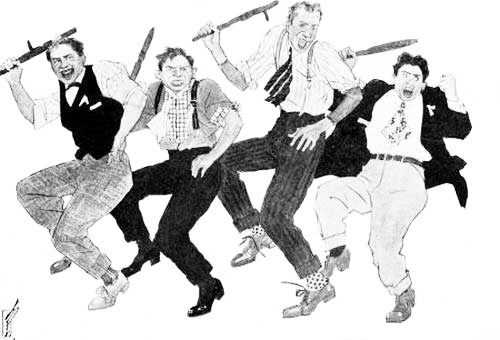 With our colors on and four particularly wicked-looking
chair legs in our hands

Page 167