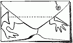 Fig. 88&mdash;The pattern of the frog drawn
on an envelope.
