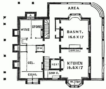 Fig. 105.&mdash;Basement and Cellar.