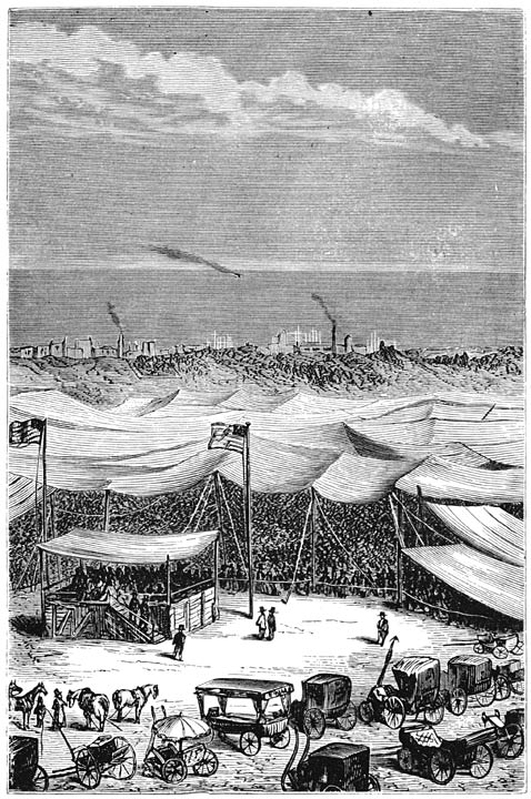 &raquo;bij wijze van een reusachtige tent.” Bladz. 68.