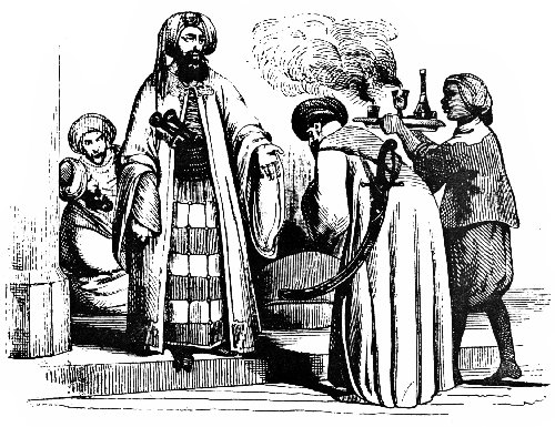 Serving Coffee to a Guest.&mdash;After a Drawing in an Early
Edition of "Arabian Nights"