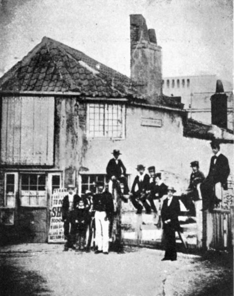 [From an old Talbot-type Photograph in the possession of
Miss P.A. Fry, of Tower House, Cotham.

ST. MICHAEL'S HILL TURNPIKE, BRISTOL.