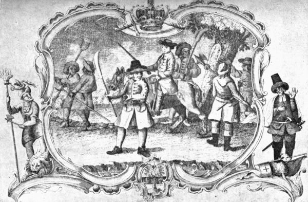 [By permission of Mr. John Lane, The Bodley
Head, Vigo Street, London.

CHARLES II. AFTER BATTLE OF WORCESTER ON ROAD TO BRISTOL.

(From "After Worcester Fight," by Allen Fea.)