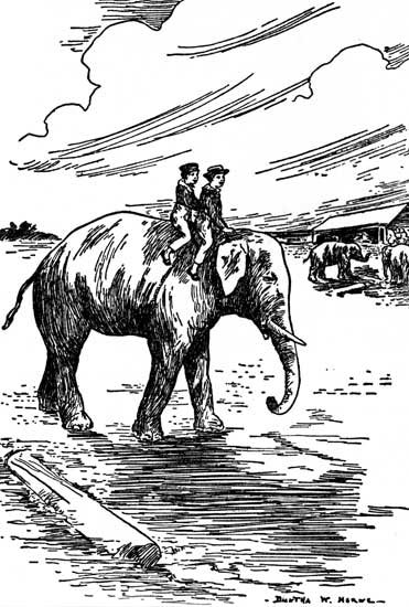 "HE WALKED ALL AROUND THE GREAT YARD WITH THE BOYS ON HIS
BACK."