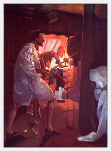 "SLASHING RIGHT AND LEFT, DREAMING THAT HE HAD
ENCOUNTERED THE GIANT ENEMY."&mdash;Page 93