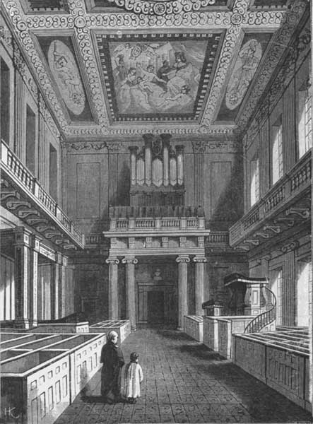 INTERIOR OF THE CHAPEL ROYAL (BANQUETING-HALL),
WHITEHALL.