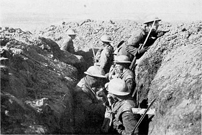 OUR OUTPOST LINE WITHIN 800 YARDS OF ST. QUENTIN. IT WAS TO THIS OUTPOST THAT I CRAWLED IN
DAYLIGHT TO OBTAIN THIS SCENE