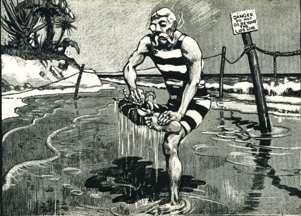 ONE OF THE BENEFICIARIES AT PALM BEACH (From a tin-type taken on the spot)