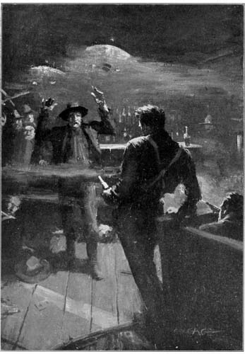 Then giving back step by step, Bear Cat edged to the
corner of the table