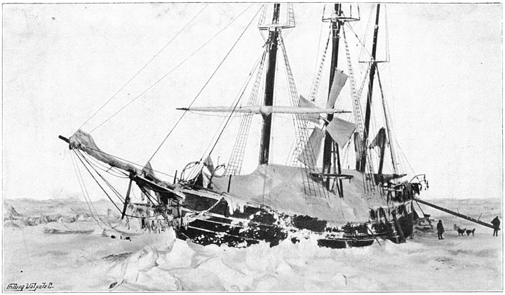 The &ldquo;Fram&rdquo; when Dug Out of the Pressure-mound at the End of March, 1895