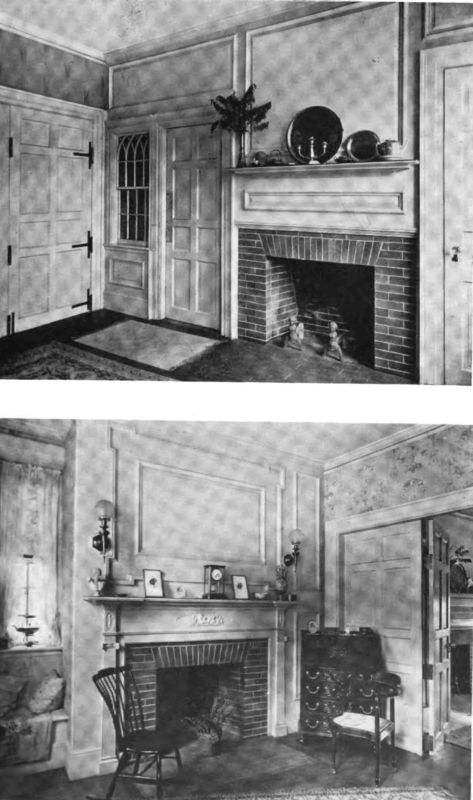 Plate XLIV.&mdash;Dining Room, Dummer Mansion; Den, Dummer Mansion.