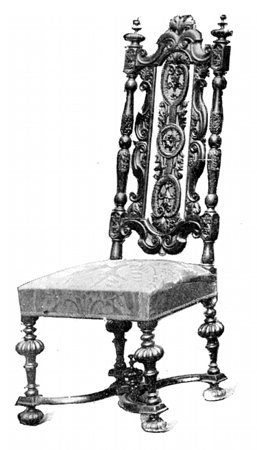 CHARLES II. OPEN HIGH-BACK OAK
CHAIR.