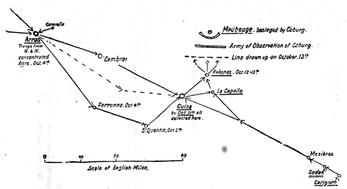 The rapid eight days' concentration in front of Maubeuge.
October 1783.