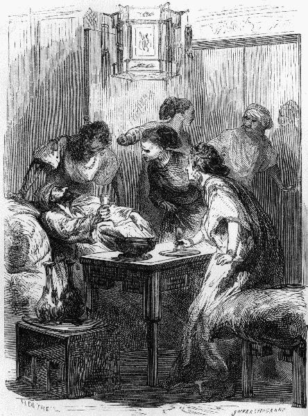 Aussit�t apr�s avoir bu, le magicien tomba � la
renverse.