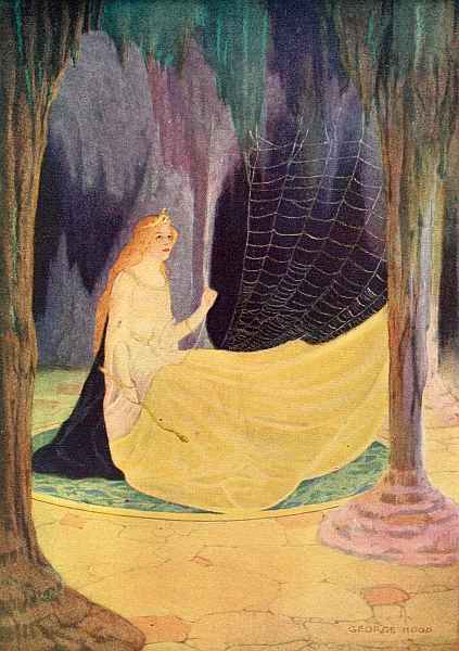 "HE SAW A GIRL SITTING IN THE MOUNTAIN HALL, WEAVING
A WEB OF GOLD."