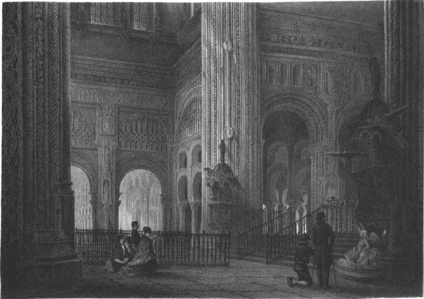 Dib� del natl y lit� por F. J. Parcerisa.
Lit de J Donon.
INTERIOR DE LA CATEDRAL DE C�RDOBA.