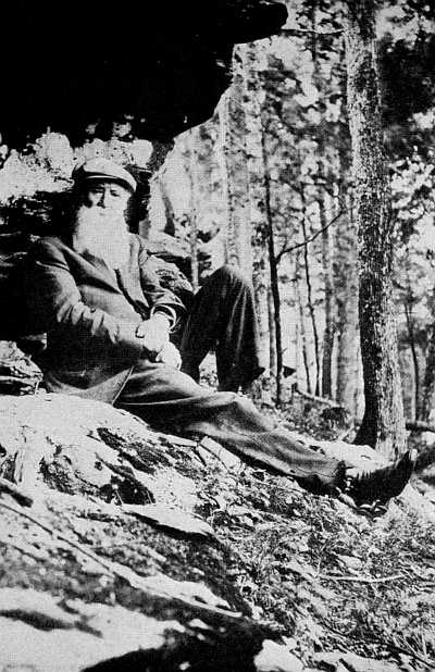 RESTING UNDERNEATH A CATSKILL LEDGE WHERE HE HAS
OFTEN BEEN PROTECTED FROM THE RAIN IN SUMMER