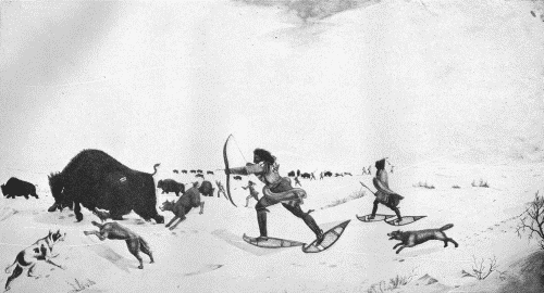 "BUFFALO HUNTING ON THE FROZEN SNOW"

Peter Rindisbacher, about 1825