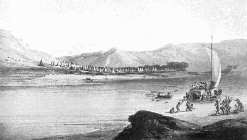 "CAMP OF THE GROS VENTRES OF THE PRAIRIES" ON THE UPPER MISSOURI

Karl Bodmer, 1833