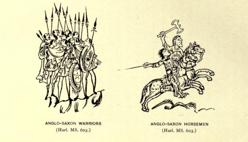 Anglo-Saxon warriors (Harl. MS. 603.)&mdash;Anglo-Saxon horsemen (Harl. MS. 603.)