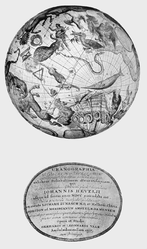 Southern Hemisphere of Celestial Globe by Gerhard
and Leonhard Valk, with Author and Date Legend, 1750 (?).