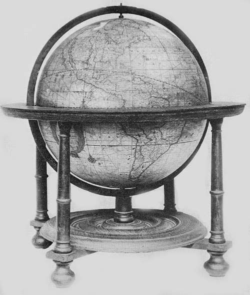 Terrestrial Globe of Gerhard and
Leonhard Valk, 1750 (?).