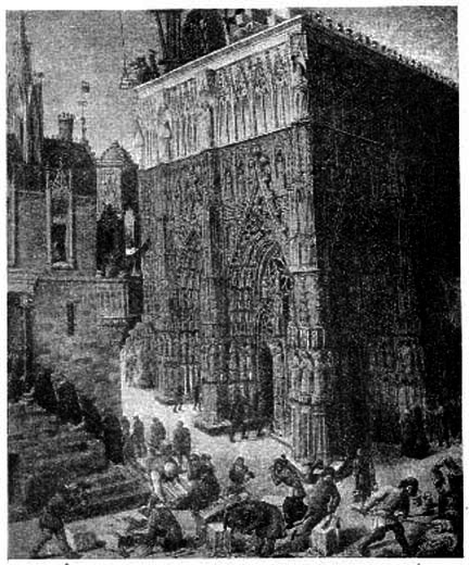 IMAGINARY PICTURE OF THE BUILDING OF THE TEMPLE OF JERUSALEM,
SHOWING GOTHIC ARCHITECTURE