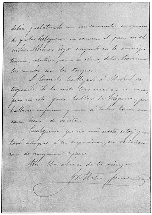 Carta del P. Mat&iacute;as G&oacute;mez.