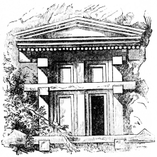 Fig. 111.&mdash;Rock-cut Tomb at Antiphellos.