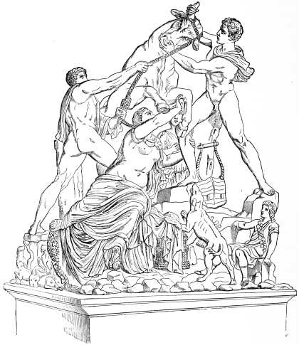 Fig. 238.&mdash;The Farnese Bull of Apollonios and Tauriscos.
(In Naples.)