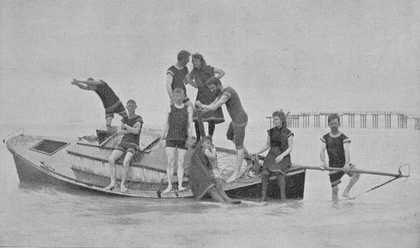 Swimming in the Pacific Ocean at Long Beach on New
Year's Day.