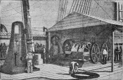 Fig. 22.&mdash;Deck of H.M.S. Agamemnon with Paying-out
Apparatus.
