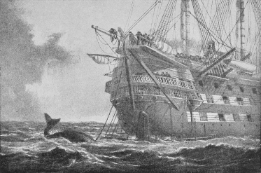 Fig. 28.&mdash;In Collision with a Whale while
Cable-Laying.