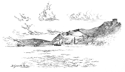 Genoese Castle at entrance to Bosphorus from the Black
Sea.

A narrow entrance this&mdash;strongly fortified it was too, in olden times,
for on that height to the left stands a frowning ruin, a Genoese
Castle.