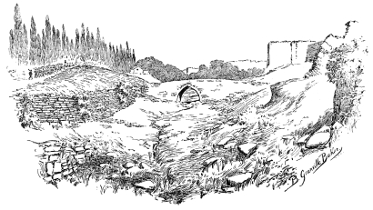 The Valley of the Lycus, looking North.

The road leads up to the ridge on the other side like a white band,
strongly contrasting with the deep tone of the cypresses that crown the
height.